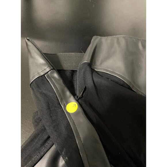 *MANIERE DE VOIR Women Faux Leather/Sheer Pants NEW Black size US 6 - Picture 4 of 13